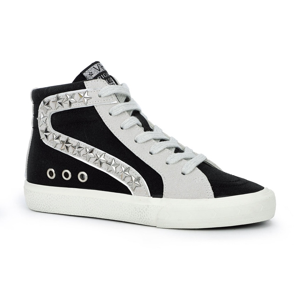 Vintage Havana KIDS GRETA - Black and White High-Top Star Accents Sneakers Shoes - Picture 2 of 13